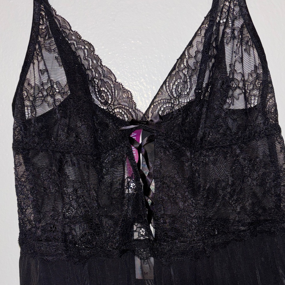 NWT Adore Me Black Lace babydoll top Size M - Picture 2 of 4